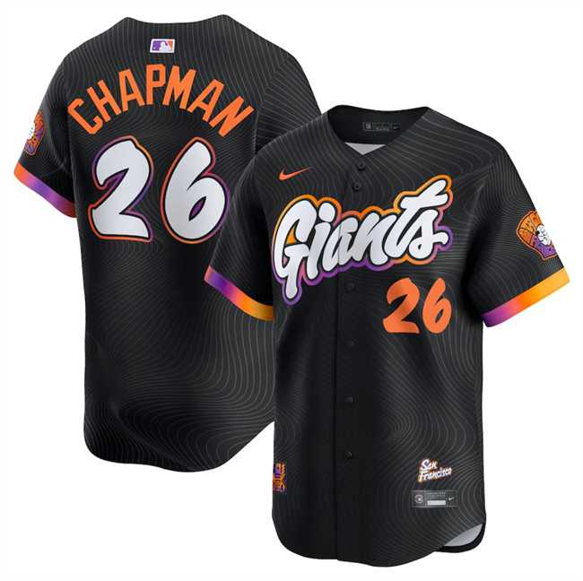 Men%27s San Francisco Giants #26 Matt Chapman Anthracite 2025 City Connect Limited Stitched Jersey Dzhi->san diego padres->MLB Jersey
